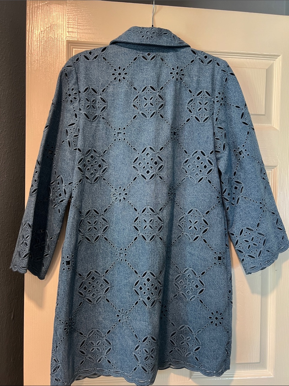Veronica Beard Blue Eyelet Mini Dress - Picture 9 of 9